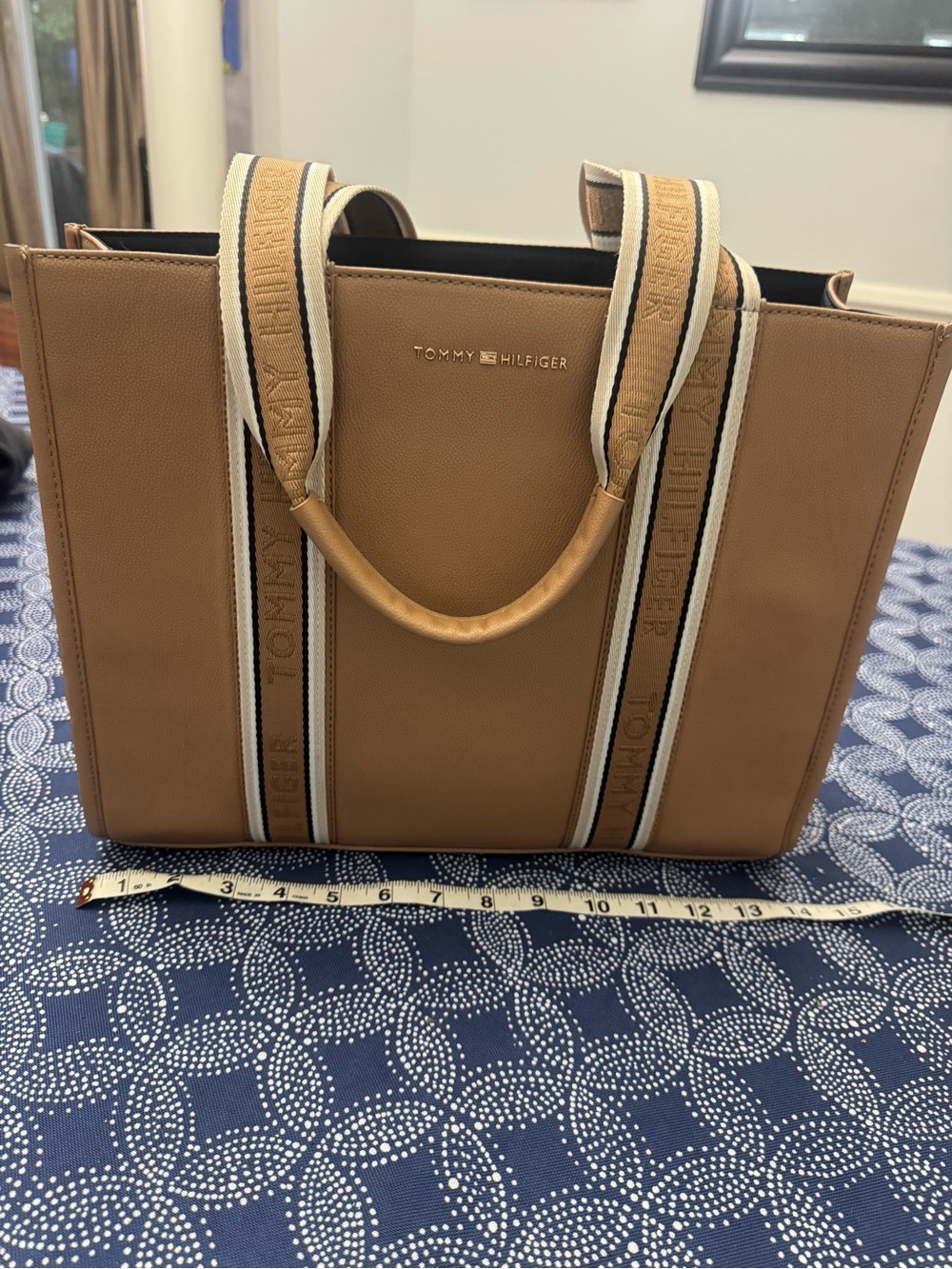 Tommy Hilfiger Camel Tote with Branded Webbing Straps
